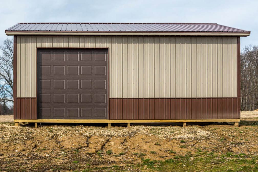 Brown and Tan 30x32 Pole Barn Garage Kits