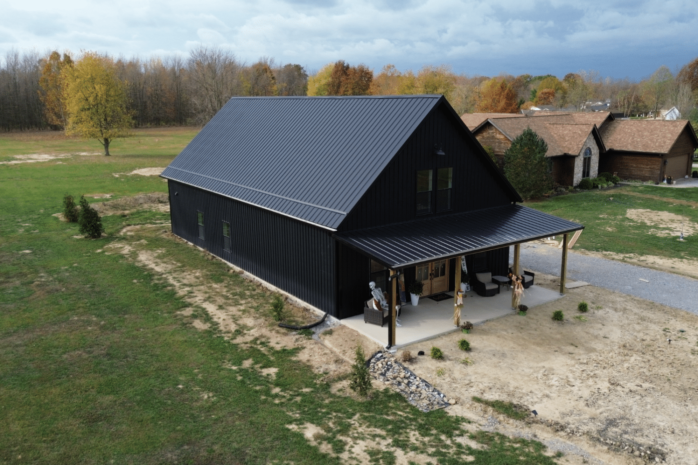 30x60 black barndominium in williamsburg ohio