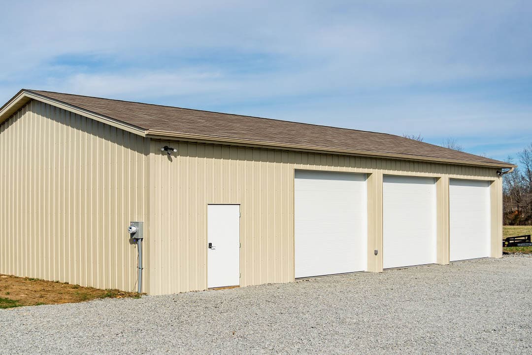 Yellow and White 48x80 Pole Barn Garage Kits