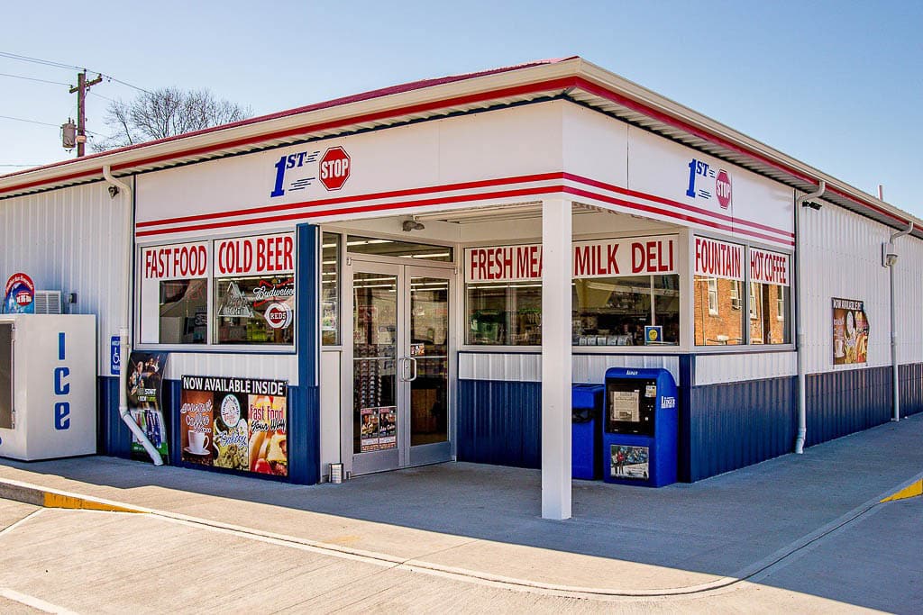 56x80 custom commercial pole barn gas station