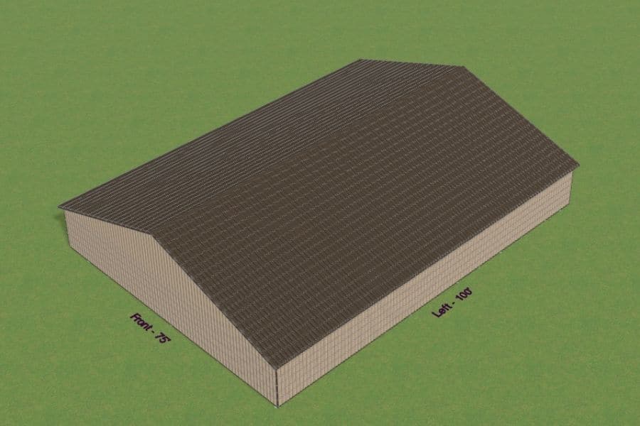 75x100 commercial pole barn being designed in 3D
