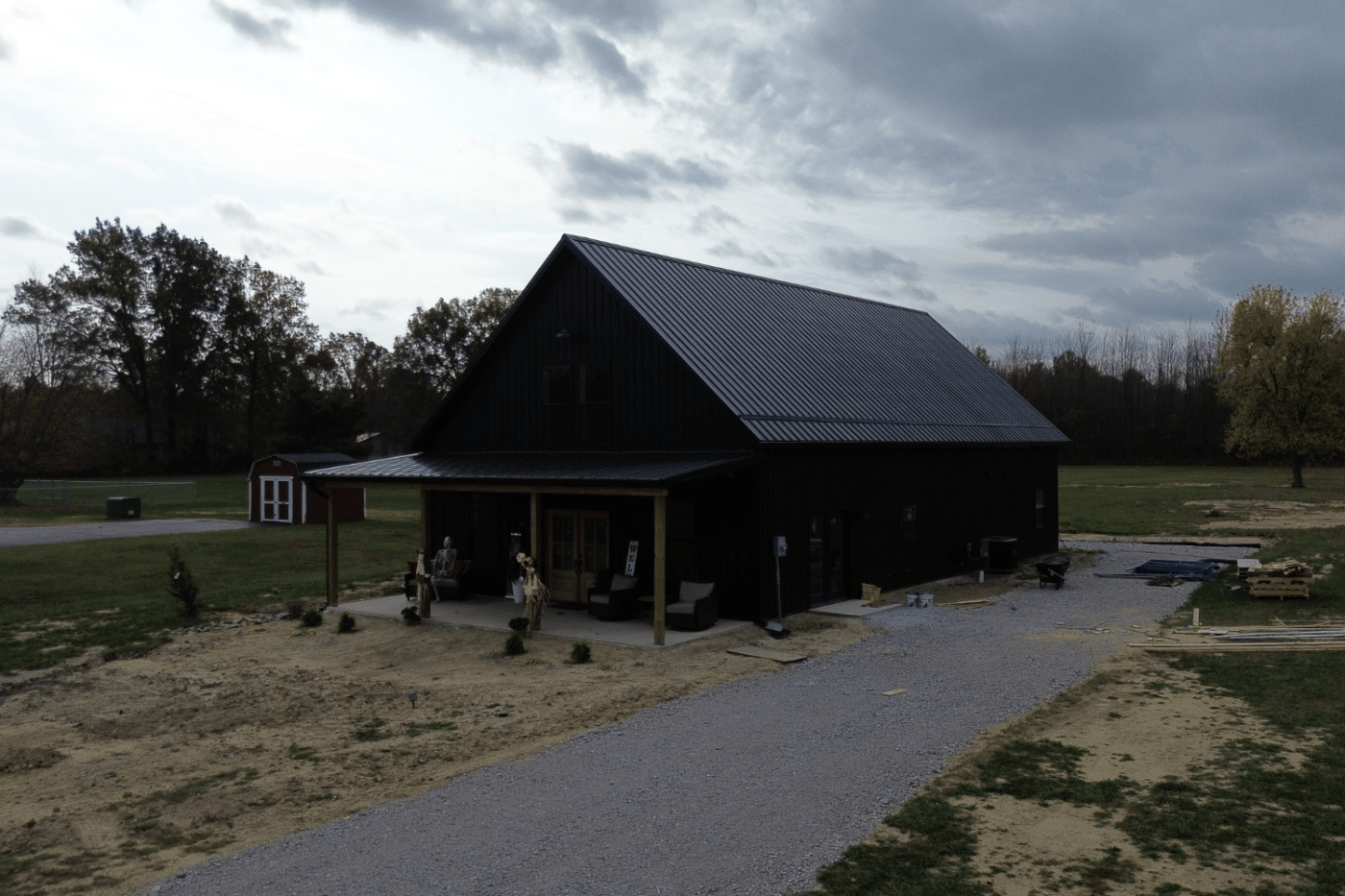 30x60 black barndominium in williamsburg ohio