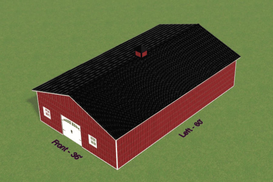 designing a 36x60 agricultural pole barn in 3D
