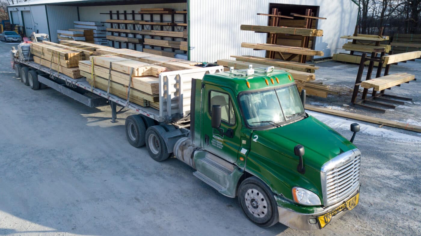 delivery truck ready to deliver for 45x45 Brown Barndominium for sale in ohio