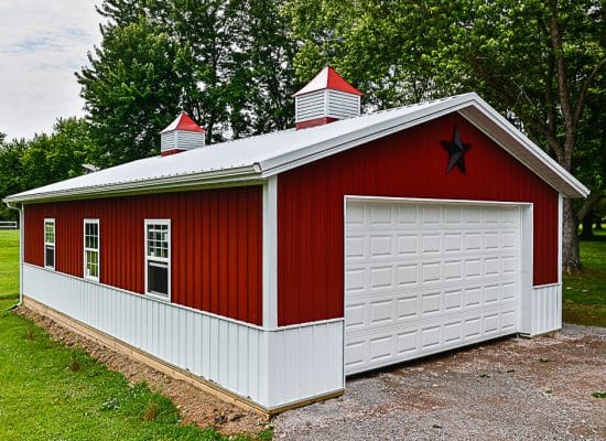 red pole barn garage in ohio